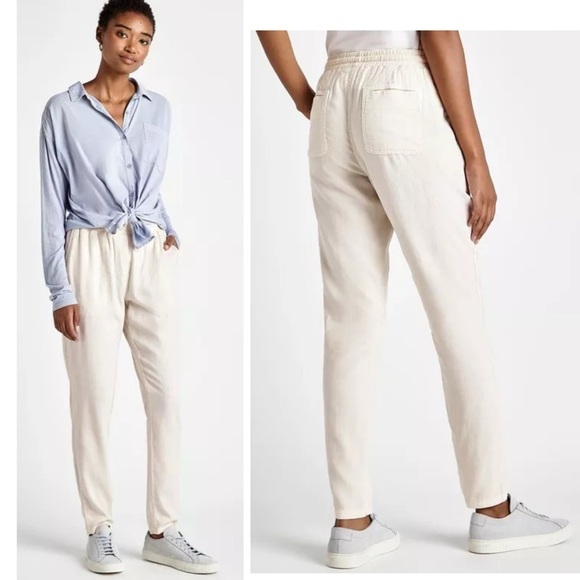 Splendid Perla Linen Blend Pull Draw String Straight Leg Lounger Pant Small NEW - Picture 1 of 9